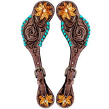 Bar H Equine Leather Spurs Straps for Adults Western Womens Spur Horse Riding Barrel Racing Show and Rodeo Strap Adult Women