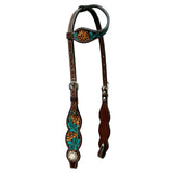 Bar H Equine American Leather Horse Saddle Tack One Ear Headstall Breast Collar Browband Wither Strap Set Jora Autumn - One Ear Headstall