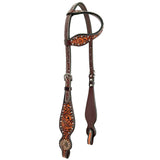 Bar H Equine American Leather Horse Saddle Tack One Ear Headstall Breast Collar Browband Wither Strap Set Eleanor Collection - One Ear Headstall