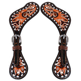 Bar H Equine American Leather Spurs Straps for Adults Western Womens Spur Horse Riding Barrel Racing Show and Rodeo Strap - BESPE127AB