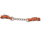 Bar H Equine Western Horse Stainless Steel Chain Genuine American Leather Curbs Strap - Brown