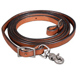 BAR H EQUINE Western Leather Horse Rein With Adjustable Buckle | Reins for Horses - Dark Brown
