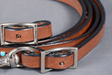 BAR H EQUINE Western Leather Horse Rein With Adjustable Buckle