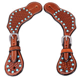 Bar H Equine Leather Spurs Straps for Adults - Western Womens Spur Horse Riding, Barrel Racing, Show, and Rodeo - BEKSPE151