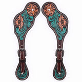 Bar H Equine Leather Spurs Straps for Adults Western Womens Spur Horse Riding Barrel Racing Show and Rodeo Strap Adult Women