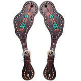 Bar H Equine Leather Spurs Straps for Adults Western Womens Spur Horse Riding Barrel Racing Show and Rodeo Strap Adult Women