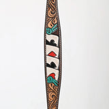 Bar H Equine American Leather Horse Saddle Tack One Ear Headstall | Breast Collar Browband Wither Strap Set for Horses BER154