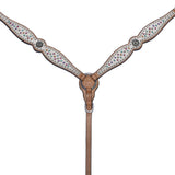 Bar H Equine Western Horse Pinwheel  Genuine American Leather Breast Collar Headstall Tack Set - Breast Collor