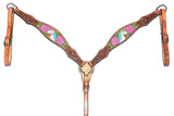 Bar H Equine Belle Unicorn Leather One Ear Headstall Tan