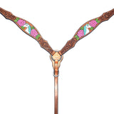 Bar H Equine Belle Unicorn Leather One Ear Headstall Tan