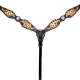 Bar H Equine Genuine Western American Leather Horse Premium Headstall & Breast Collar Set - Breast Collor