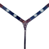 Bar H Equine Genuine Western American Leather Horse Premium Headstall & Breast Collar Set - Breast Collor