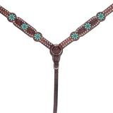 Bar H Equine Genuine Western American Leather Horse Premium Headstall & Breast Collar Set - Breast Collor