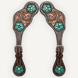 Bar H Equine Leather Spurs Straps for Adults Western Womens Spur Horse Riding Barrel Racing Show and Rodeo Strap Adult Women