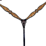 Bar H Equine Western Horse Genuine American Leather Wither Straps Breast Collar Headstall Tack Set