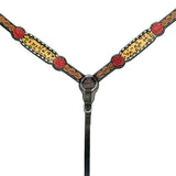 Bar H Equine Western Horse Floral Cheetah Print Genuine American Leather Tack Set