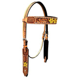 BAR H EQUINE Western Leather Horse Headstall & Breast Collar Wither Strap