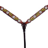 Bar H Equine Genuine Western American Leather Horse Premium Headstall & Breast Collar Set - Breast Collor