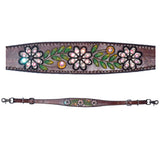 Bar H Equine Genuine Western American Leather Horse Premium Headstall & Breast Collar Set