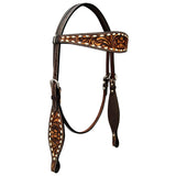 Bar H Equine Genuine Western American Leather Horse Headstall - Headstall