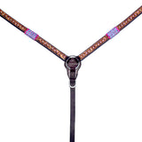 BAR H EQUINE Western Leather Horse Premium Headstall & Breast Collar Set - Breast Collor