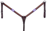 Bar H Equine Genuine Western American Leather Horse Premium Headstall & Breast Collar Set