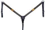 Bar H Equine Western Horse Rawhide Genuine American Leather Tack Set Brown
