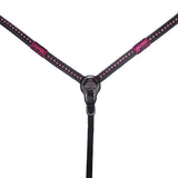 Bar H Equine Genuine Western American Leather Horse Premium Headstall & Breast Collar Set - Breast Collor