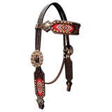 BAR H EQUINE Western Leather Horse Headstall & Breast Collar Wither Strap