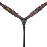 Bar H Equine Genuine Western American Leather Horse Premium Headstall & Breast Collar Set - Breast Collor