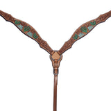 BAR H EQUINE Western Leather Horse Premium Headstall & Breast Collar Set