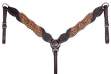 BAR H EQUINE Western Leather Horse Premium Headstall & Breast Collar Set