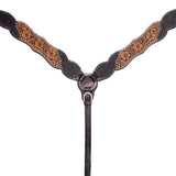 BAR H EQUINE Western Leather Horse Premium Headstall & Breast Collar Set - Breast Collor