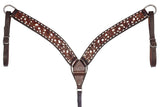 Bar H Equine American Leather Horse Saddle Tack One Ear Headstall | Breast Collar Browband Wither Strap Set BER246