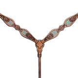 Bar H Equine Genuine Western American Leather Horse Premium Headstall & Breast Collar Set - Breast Collor