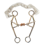 Bar H Equine 5 In Snaffle Mouth Western Horse Gag Double Jointed Bit With Dogbone Copper Rollers Link Stainless Steel