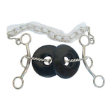 BAR H EQUINE Western Horse Training Bit with Rubber Donut Mouthpiece – Stainless Steel Shanks & Curb Chain