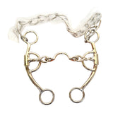 BAR H EQUINE Fixed Cheek Twisted Low Port Curb Bit Stainless Steel with Chain | Horse Bits Western Walking Training Equine for horses - Gold 2