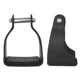 2.5" Neck Bar H Equine Western Horse Heavy-Duty Genuine Leather Alum. padded Stirrups