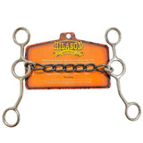 BAR H EQUINE Cow Horse Junior Gag bit w/ Chain Sweet Iron Stainless Steel | Bits Western| Training Bit - Brass & Black Chained