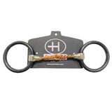 Bar H Equine Western O Ring Twisted Copper Wire Horse Snaffle Bit Black