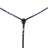 Blue Rawhide Horse Western leather Breast Collar Dark Brown