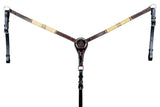 Natural Rawhide Horse Western leather Breast Collar Brown