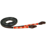 Bar H Equine Western Horse 8ft Rawhide Braiding American Leather Split Reins - Dark Brown