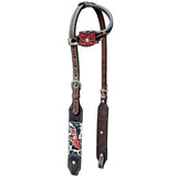 Bar H Equine American Leather Horse Saddle Tack One Ear Headstall Breast Collar Browband Wither Strap Set - One Ear Headstall