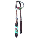 Bar H Equine American Leather Horse Saddle Tack One Ear Headstall Breast Collar Browband Wither Strap Set - One Ear Headstall
