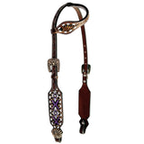 Bar H Equine American Leather Horse Saddle Tack One Ear Headstall Breast Collar Browband Wither Strap Set - One Ear Headstall