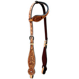 Bar H Equine Genuine Western American Leather Horse Headstall - One Ear Headstall