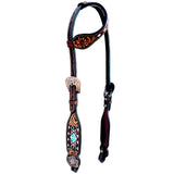 Bar H Equine Genuine Western American Leather Horse Headstall - One Ear Headstall