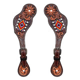 Bar H Equine Leather Spurs Straps for Adults Western Womens Spur Horse Riding Barrel Racing Show and Rodeo Strap Adult Women